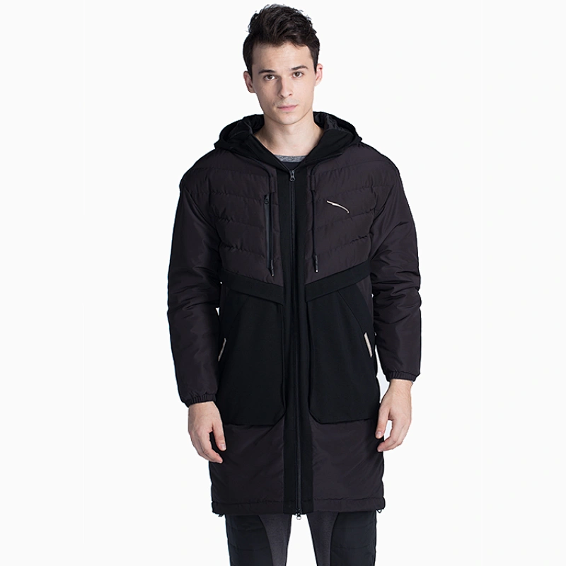 High quality quilted jacket duck down men jacket in stock  Long warm and windproof in autumn  winter Stitching and plush