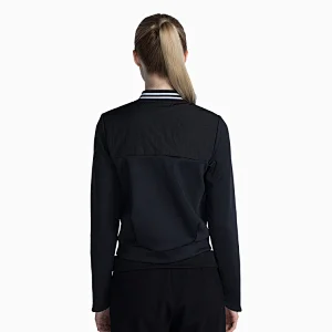Wholesale tripe collar quilted padding with full zipper solid color fitness running women jacket