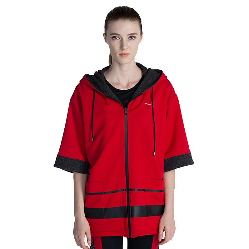 Women logo modest zipper tracksuit sports hoody wholesale velour jacket