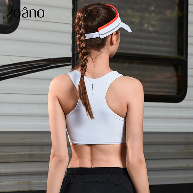 Wholesale custom design front zip sexy women sports bra