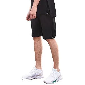 Men's running Workout Lightweight nylon Shorts Elastic Waistband fitness pants with Pockets