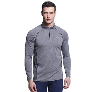 sportswear quicke Dry sport navy  half zip fitness long sleeve t shirt