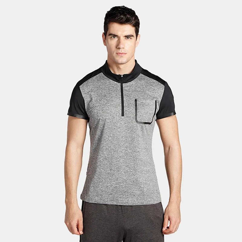 Quick dry sports wear casual t-shirt short sleeve pocket mens T-shirt