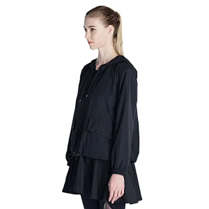Factory cheap high quality long windbreaker jacket with  detachable bottom