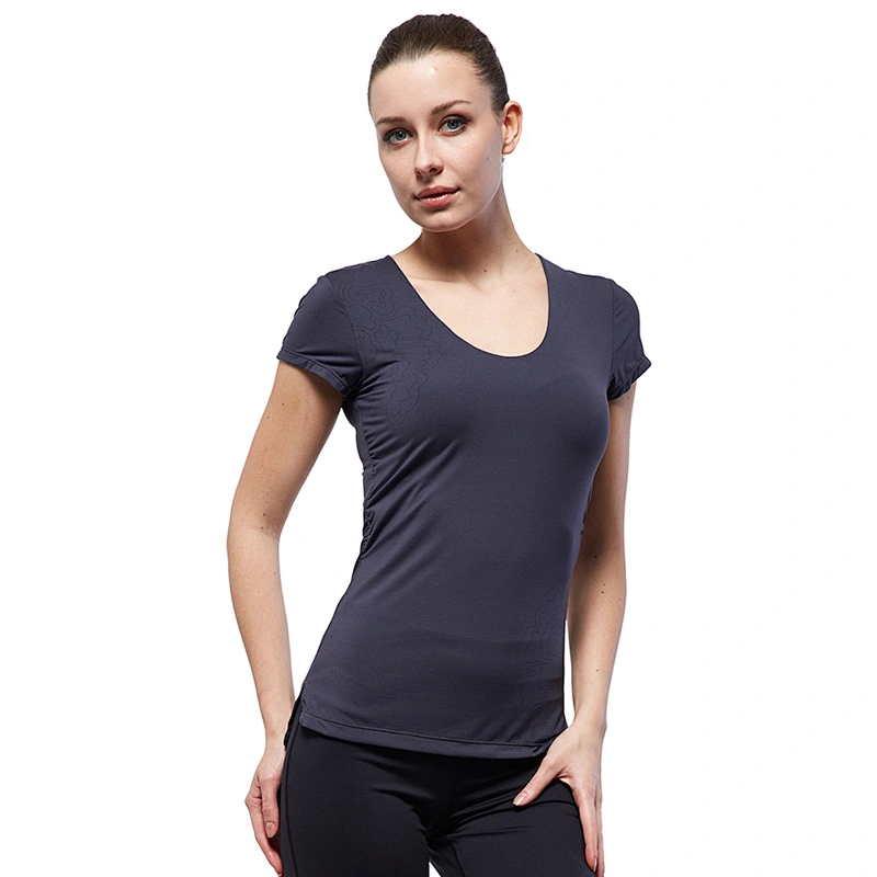 Factory designed wholesales model solid basic running  wear yoga gym sports active t shirt