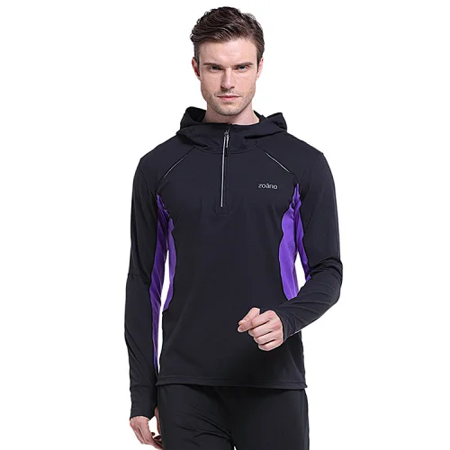 High quality zip  long sleeve T Shirt sports sweater high collar hoodie
