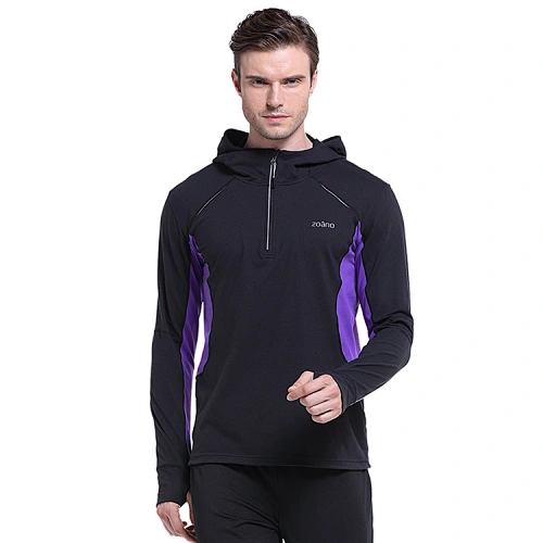 High quality zip  long sleeve T Shirt sports sweater high collar hoodie