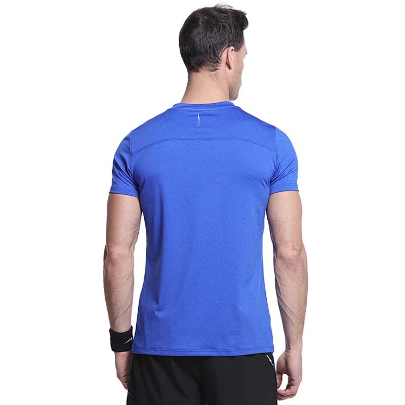 Mens gym dry fit t-shirt crew neck fitness polyester mens t shirt
