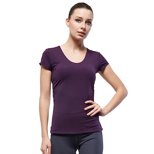 Factory designed wholesales model solid basic running  wear yoga gym sports active t shirt