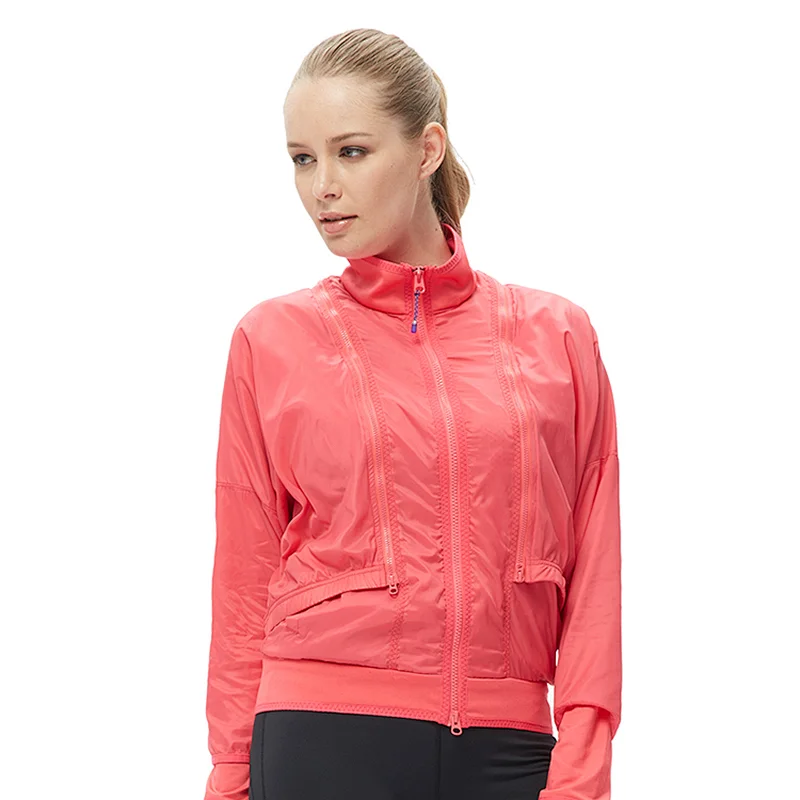 Custom colorblock sport running windbreaker jacket for women sportswear