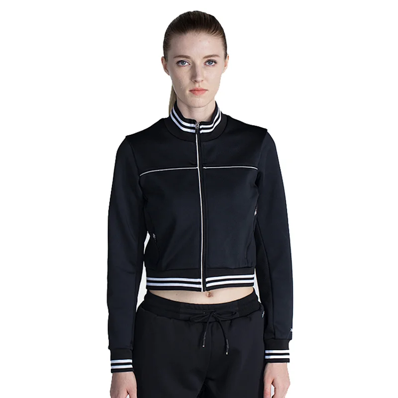 women custom logo high fashion tracksuit pretty loungewear casual jacket
