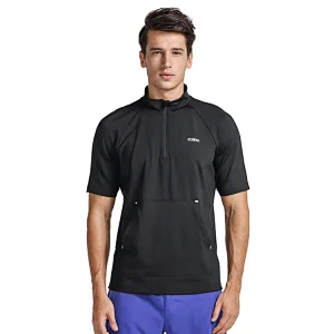 Quick Dry T-shirt half zip Sport Top Sportswear Training t Shirt men sport
