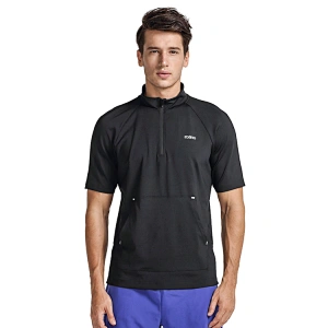 Quick Dry T-shirt half zip Sport Top Sportswear Training t Shirt men sport