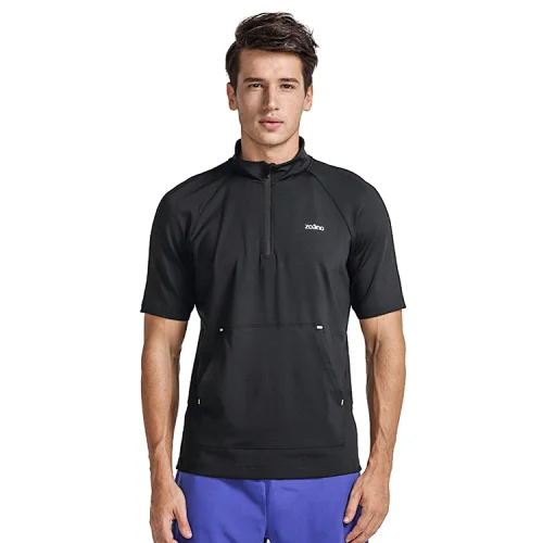 Quick Dry T-shirt half zip Sport Top Sportswear Training t Shirt men sport