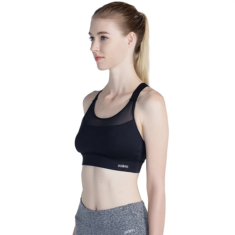 2020 workout triangle yoga bra mesh women high quality Strappy removable cup Sports Bra