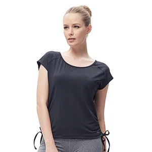 women designed OEM yoga running  fitted raglan sleeve  activewear sports loose t shirts