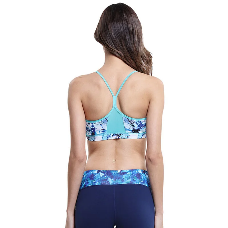 hot sexy ladies sublimation printed yoga top bra women gym pushup mixmatch Strappy Sports Bra