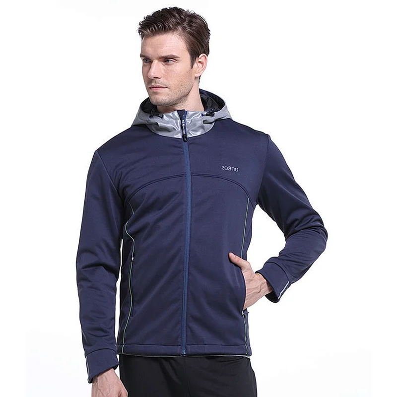 Men's  lightweight  vitality street fashion simple zipper sports pattern windproof hooded Long Sleeve Jacket
