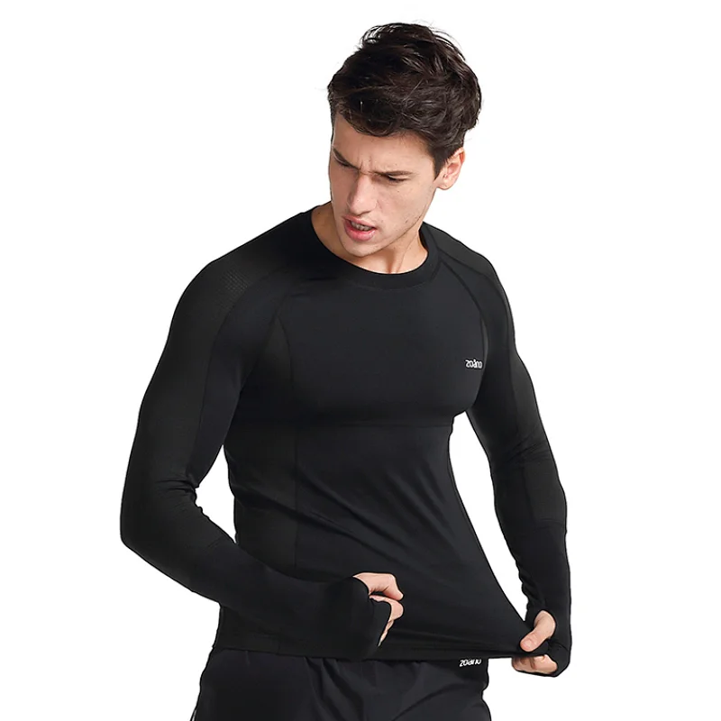 Hot Sale Long Sleeve Colorblock Dry Fit Tee Shirts Wholesale Sports Gym T shirt for Men