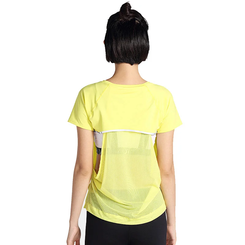 Spandex sports  Workout Gym Sport T-shirt Fitness t shirt for lady