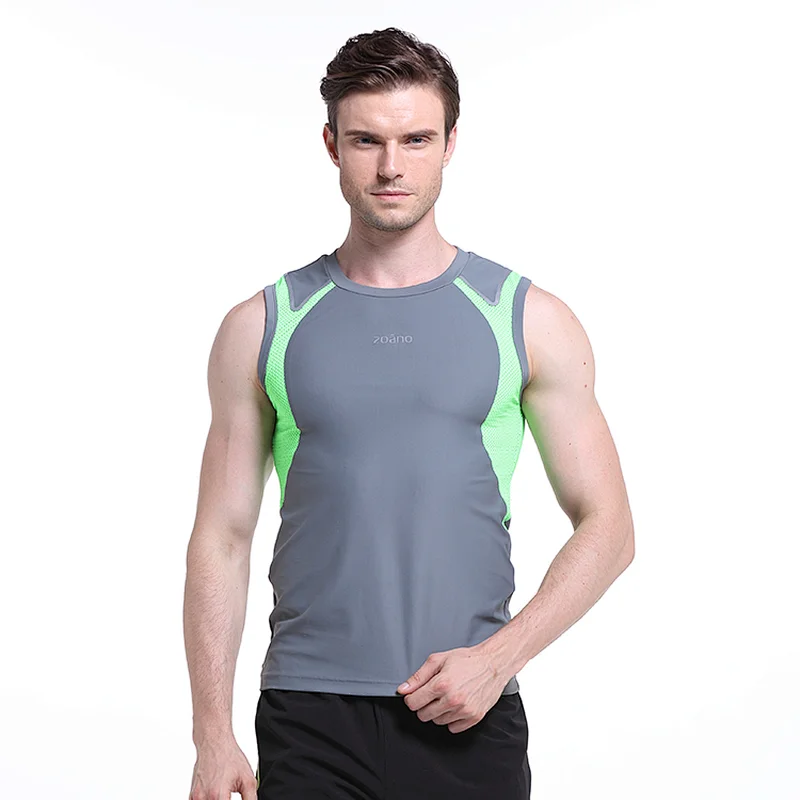 High quality qicky dry sportswear tank tops fitness men laser cut sleeveless