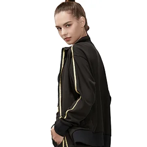 Custom Womens Tracksuits Tape Gold Men OEM Service Adults Support with Zipper Jacket Wholesale Joggers Top