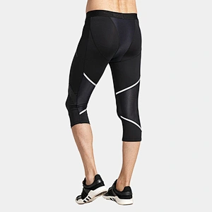 Wholesales men's compression Running 4 Way Stretch Leggings capri pants
