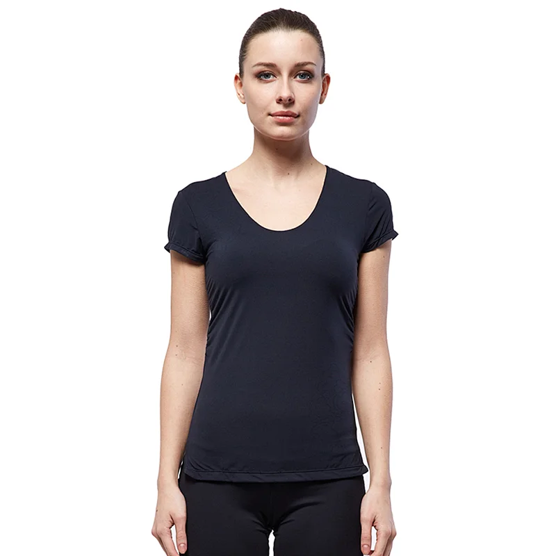 Factory designed wholesales model solid basic running  wear yoga gym sports active t shirt