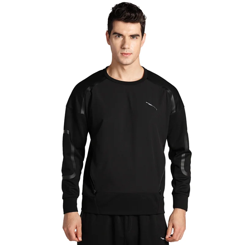 Custom Logo Pullover Men's Sports Crewneck Sweatshirt Winter OEM Service Quick Dry Breathable Knitted Regular Support O-neck