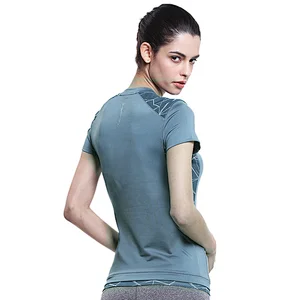 High quality sport short sleeve T-shirt for women running yoga v neck breathable slim fit t shirt