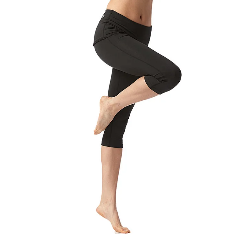 Wholesale summer filmy sportswear yoga pants with pockets tummy control