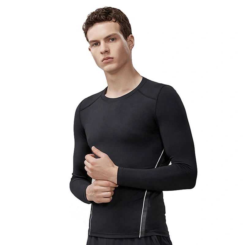 High quality Custom slim fit shirt mens gym clothes long sleeve fitness t shirt for sports