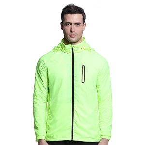 Sun protection breathable windproof woven outerwear sportswear running men UPF hoody skin jackets with waterproof zip