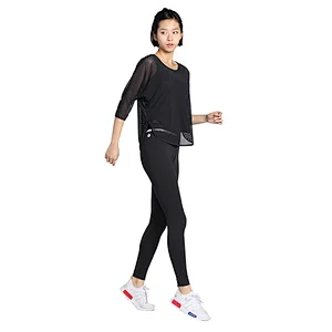 Quick dry spandex waistband  sweat wicking sport workout yoga pants for women