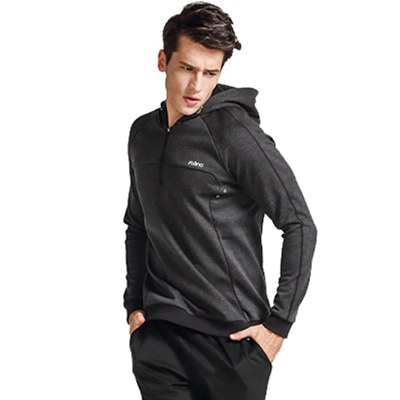 Men sport tops polyester loose 1/4 pullover Pullover t-shirt Sweat Hoodies