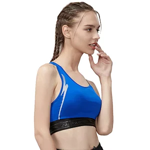 Custom logo seamless workout fitness yoga padded sports bra for women 2020 adjustable padded nylon spandex seamless top fitness
