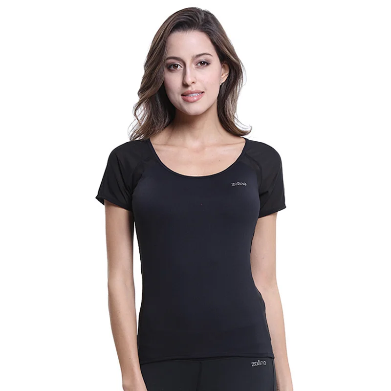 Lady's Sports Wear Top women sports t-shirt melanin dry fit running t shirt