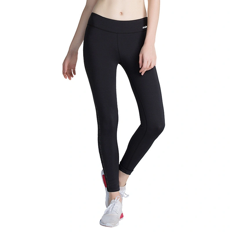 Fit pattern quick dry lightweight stripe logo tape sport yoga leggings  women compression tights