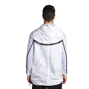 Sun protection windproof woven outerwear sportswear men UPF hoody skin jackets with waterproof zip