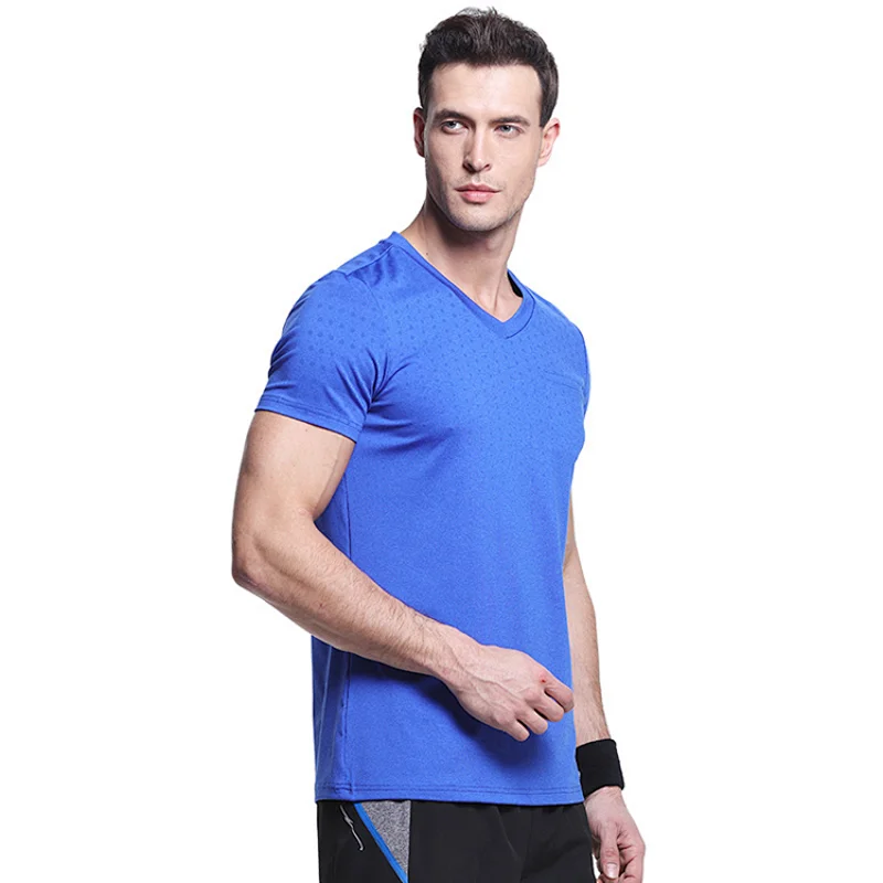 Mens gym dry fit t-shirt crew neck fitness polyester mens t shirt