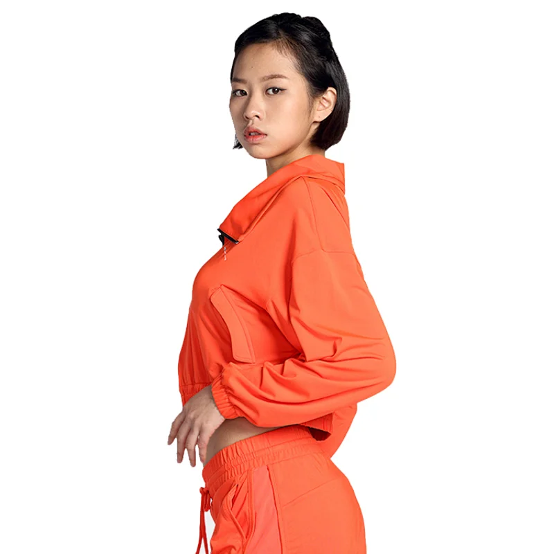 high quality female tracksuit latest fashion one shoulder zipper top for women