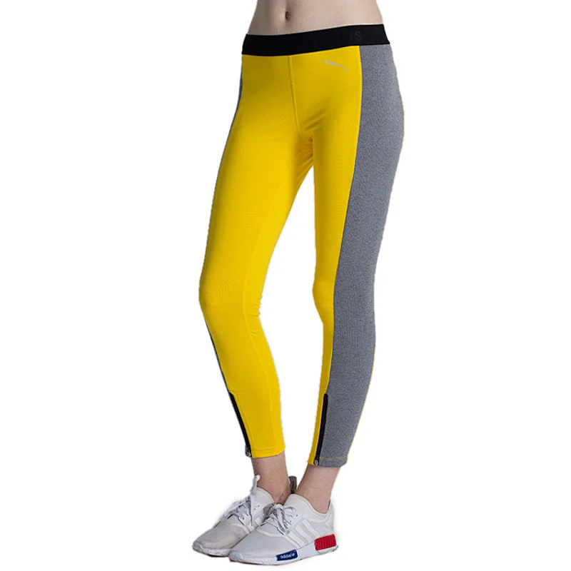 Summer neon colorful low rise trousers slim fit pattern active  gym leggings running pants for women with zip