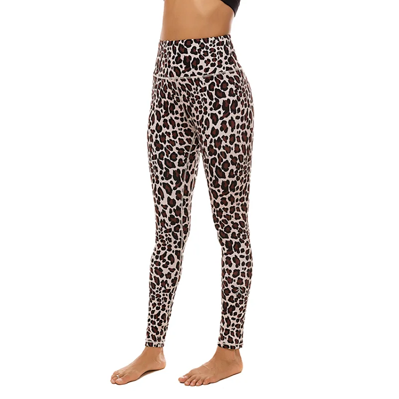 2020 Fashion oem custom sublimation gym workout sport tights  leopard print leggings women yoga pants fitness