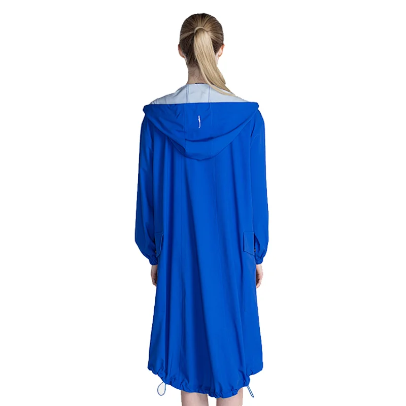 Running long windbreaker jacket for women