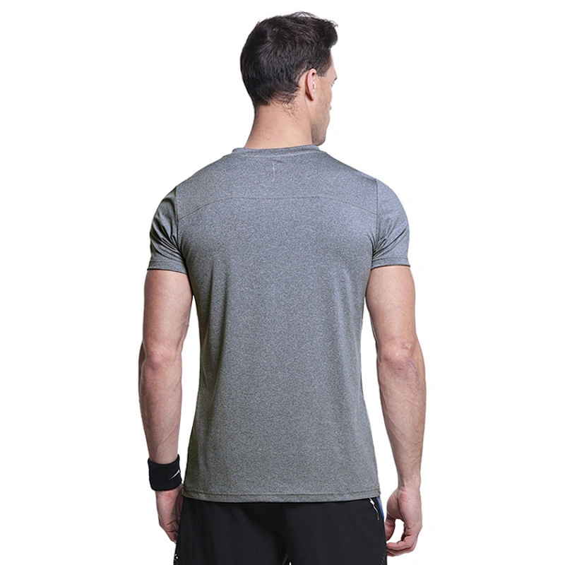 Mens gym dry fit t-shirt crew neck fitness polyester mens t shirt