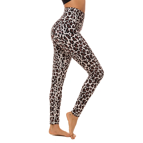 2020 Fashion oem custom sublimation gym workout sport tights  leopard print leggings women yoga pants fitness