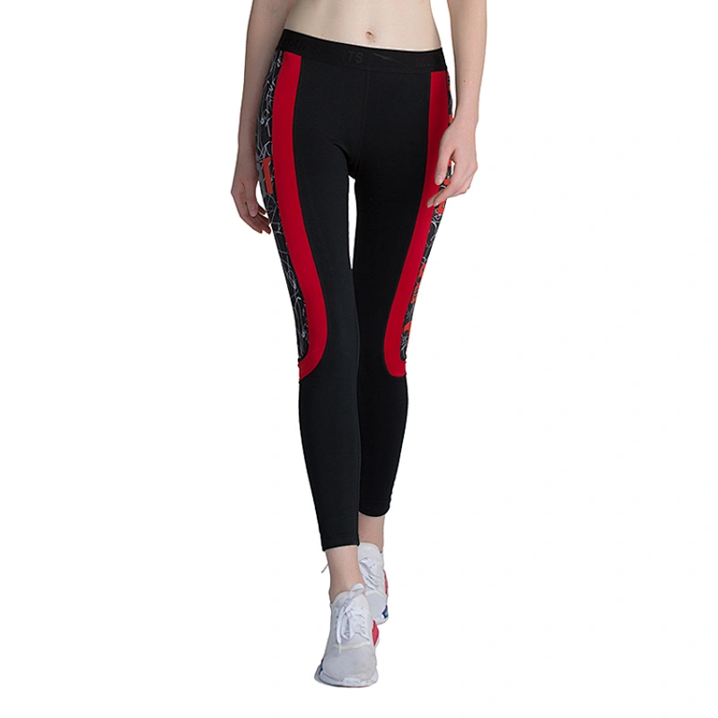 Wholesales custom athletics  spandex long running pants print leggings for women