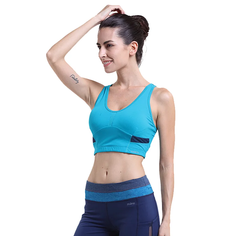 ladies sexy pushup yoga bra women high quality removable cup cross back mesh Sports Bra