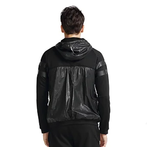 Fashion casual fit pattern mixmatch warm outdoor sportswear pullover  softshell men hoody sweater with half zip