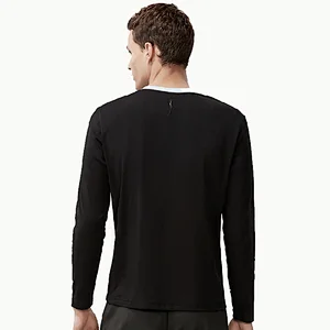 Fashion design round neck sportswear fitness clothing long sleeve t shirt for men